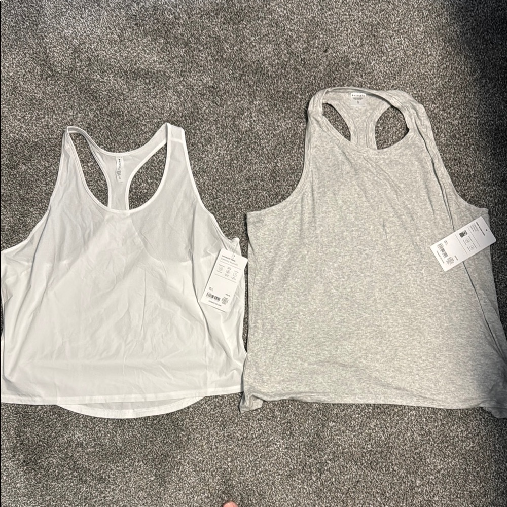 *Last Chance* Athleta Women's White and Gray Tank Top Bundle XL NWT